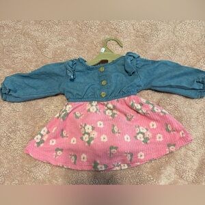 Blue and Pink Floral Baby Dress
